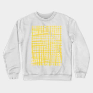 Watercolor doodle gingham - yellow Crewneck Sweatshirt